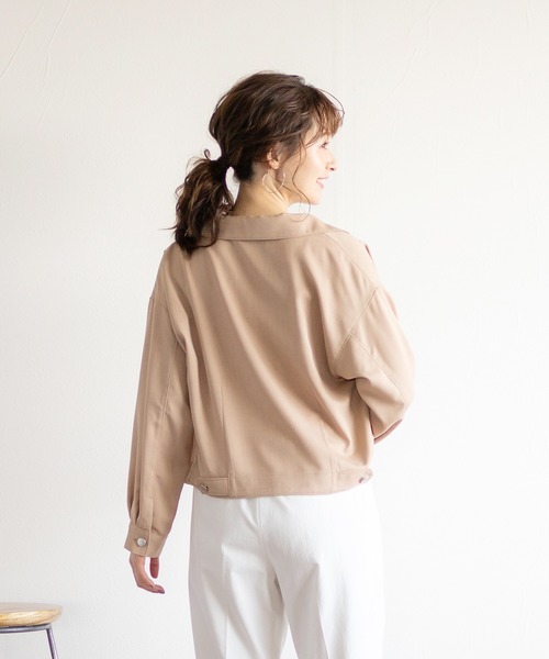 Emilyan（エミリアン）の「【2021SS新作】リネンライク・ブルゾンジャケット（ブルゾン・レディース・ライトグレー/ダークブラウン/ベージュ・9号）」の21枚目の写真