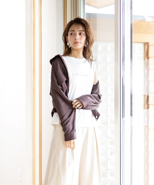 Emilyan（エミリアン）の「【2021SS新作】リネンライク・ブルゾンジャケット（ブルゾン・レディース・ライトグレー/ダークブラウン/ベージュ・9号）」の11枚目の写真