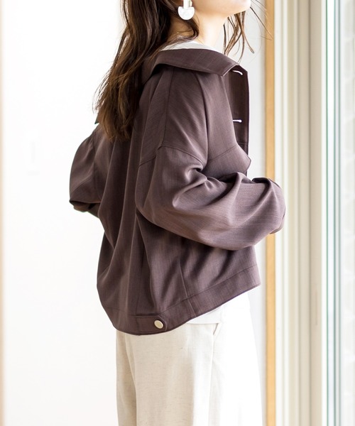 Emilyan（エミリアン）の「【2021SS新作】リネンライク・ブルゾンジャケット（ブルゾン・レディース・ライトグレー/ダークブラウン/ベージュ・9号）」の22枚目の写真