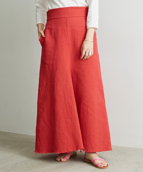 nitca（ニトカ）の「プリペラ伊吹染めバックジップスカート（スカート・レディース・レッド/ベージュ・FREE）」の3枚目の写真