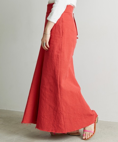 nitca（ニトカ）の「プリペラ伊吹染めバックジップスカート（スカート・レディース・レッド/ベージュ・FREE）」の5枚目の写真