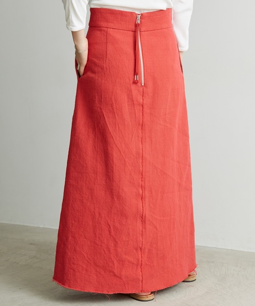 nitca（ニトカ）の「プリペラ伊吹染めバックジップスカート（スカート・レディース・レッド/ベージュ・FREE）」の6枚目の写真