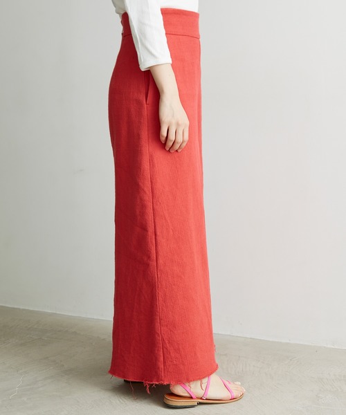 nitca（ニトカ）の「プリペラ伊吹染めバックジップスカート（スカート・レディース・レッド/ベージュ・FREE）」の8枚目の写真