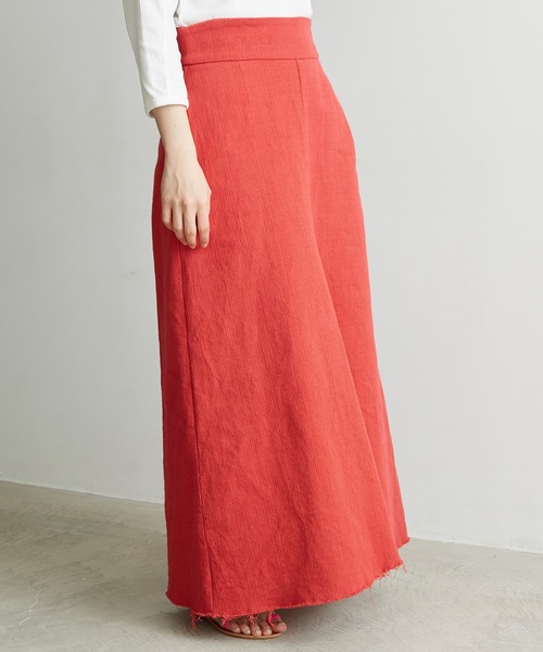 nitca（ニトカ）の「プリペラ伊吹染めバックジップスカート（スカート・レディース・レッド/ベージュ・FREE）」の9枚目の写真