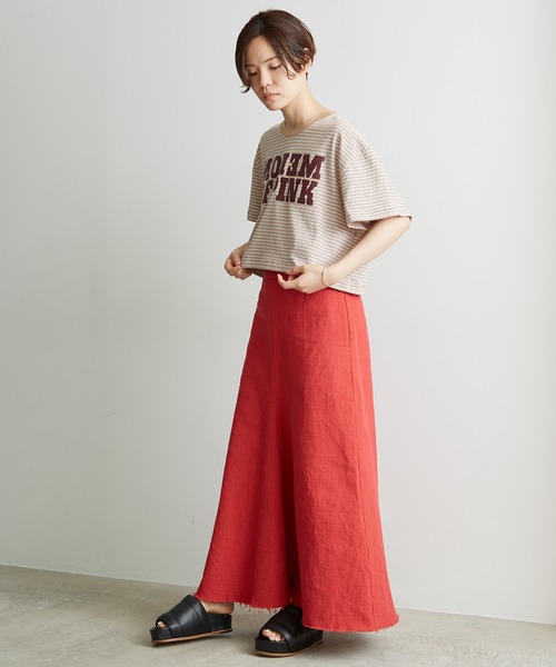 nitca（ニトカ）の「プリペラ伊吹染めバックジップスカート（スカート・レディース・レッド/ベージュ・FREE）」の11枚目の写真