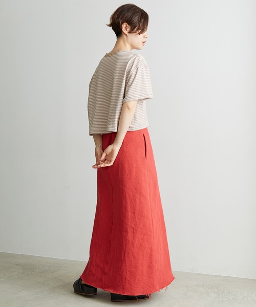 nitca（ニトカ）の「プリペラ伊吹染めバックジップスカート（スカート・レディース・レッド/ベージュ・FREE）」の12枚目の写真