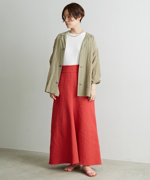 nitca（ニトカ）の「プリペラ伊吹染めバックジップスカート（スカート・レディース・レッド/ベージュ・FREE）」の16枚目の写真