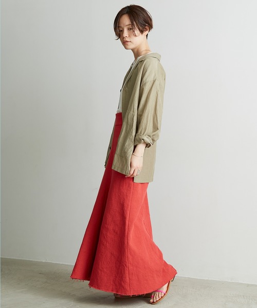 nitca（ニトカ）の「プリペラ伊吹染めバックジップスカート（スカート・レディース・レッド/ベージュ・FREE）」の17枚目の写真