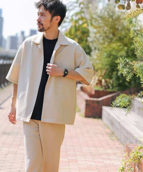 URBAN RESEARCH Sonny Label(アーバンリサーチサニーレーベル)の「イージーケア五分袖セットアップ(シャツ/ブラウス・メンズ・ベージュ/ネイビー/アイボリー・MEDIUM/LARGE)」の17枚目の写真