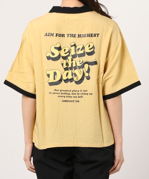 WEGO（ウィゴー）の「WEGO/バイカラーボーリングシャツ（シャツ/ブラウス・レディース・ブラック/イエロー/ブルー・FREE）」の4枚目の写真