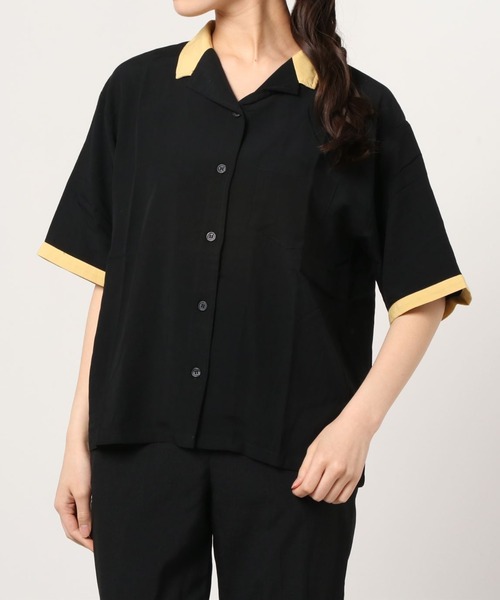 WEGO（ウィゴー）の「WEGO/バイカラーボーリングシャツ（シャツ/ブラウス・レディース・ブラック/イエロー/ブルー・FREE）」の7枚目の写真