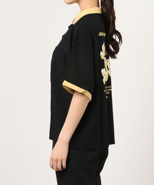 WEGO（ウィゴー）の「WEGO/バイカラーボーリングシャツ（シャツ/ブラウス・レディース・ブラック/イエロー/ブルー・FREE）」の5枚目の写真