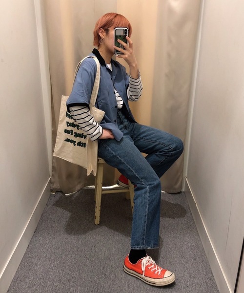 WEGO（ウィゴー）の「WEGO/バイカラーボーリングシャツ（シャツ/ブラウス・レディース・ブラック/イエロー/ブルー・FREE）」の13枚目の写真