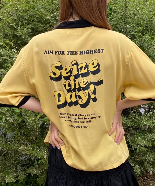 WEGO（ウィゴー）の「WEGO/バイカラーボーリングシャツ（シャツ/ブラウス・レディース・ブラック/イエロー/ブルー・FREE）」の16枚目の写真