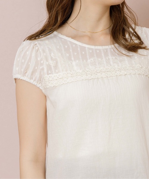 flower（フラワー）の「リトルレーストップ（シャツ/ブラウス・レディース・ブラック/アイボリー・FREE）」の9枚目の写真