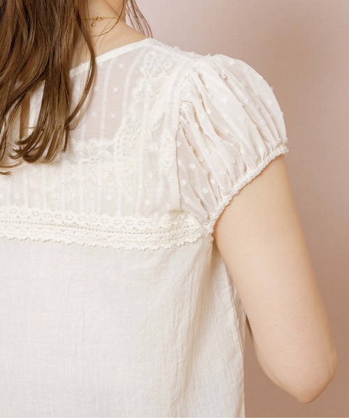 flower（フラワー）の「リトルレーストップ（シャツ/ブラウス・レディース・ブラック/アイボリー・FREE）」の4枚目の写真