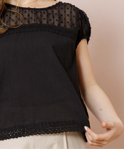 flower（フラワー）の「リトルレーストップ（シャツ/ブラウス・レディース・ブラック/アイボリー・FREE）」の15枚目の写真