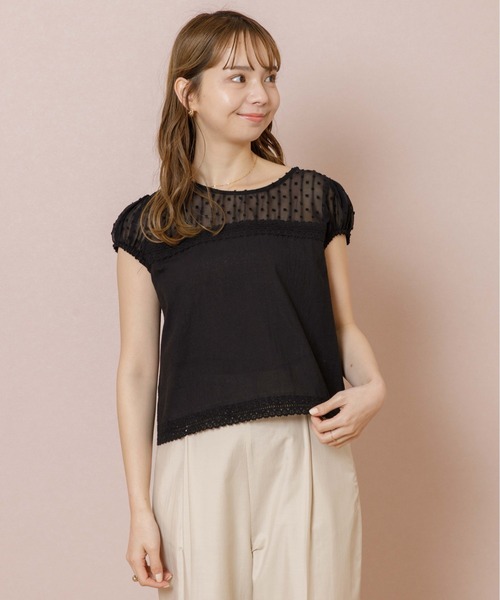 flower（フラワー）の「リトルレーストップ（シャツ/ブラウス・レディース・ブラック/アイボリー・FREE）」の16枚目の写真