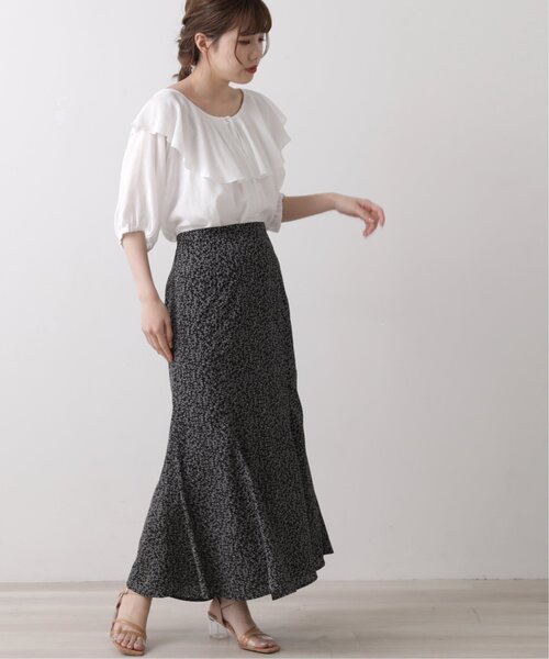 RAY CASSIN(レイカズン)の「アルティリーフナロースカート(スカート・レディース・ブラック/オフホワイト/イエロー・FREE)」の5枚目の写真