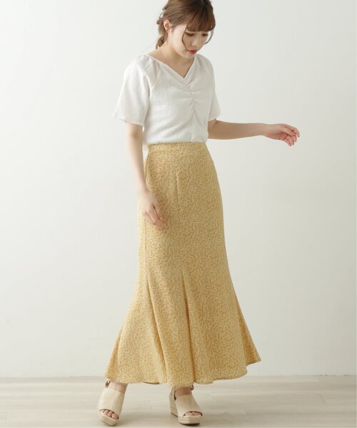 RAY CASSIN(レイカズン)の「アルティリーフナロースカート(スカート・レディース・ブラック/オフホワイト/イエロー・FREE)」の10枚目の写真