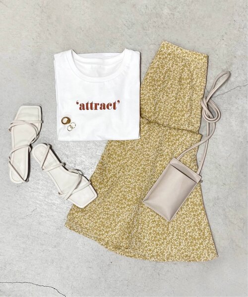 RAY CASSIN(レイカズン)の「アルティリーフナロースカート(スカート・レディース・ブラック/オフホワイト/イエロー・FREE)」の13枚目の写真