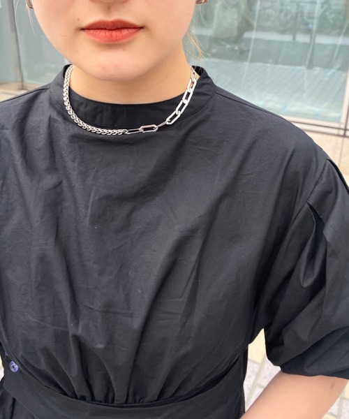 WHO'S WHO gallery（フーズフーギャラリー）の「ボリュームスリーブワンピ（シャツワンピース・レディース・オフホワイト/ブラック・FREE）」の8枚目の写真