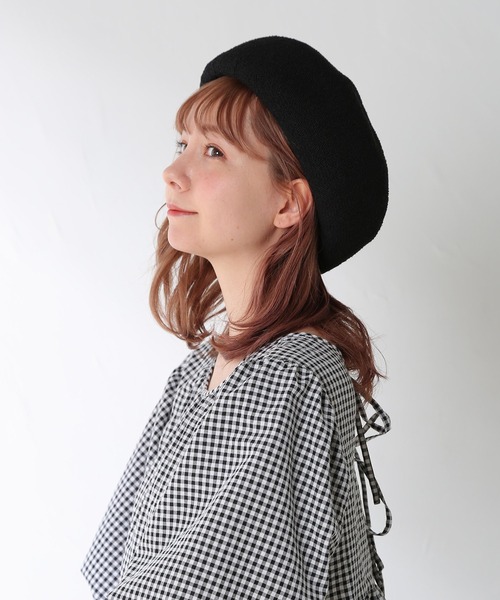 Honeys（ハニーズ）の「ベレー帽（ハンチング/ベレー帽・レディース・ライトベージュ/ブラック・FREE）」の6枚目の写真
