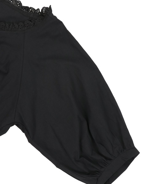 SPINNS（スピンズ）の「Ｖネックフリルギャザーレースブラウス（シャツ/ブラウス・レディース・ブラック/オフホワイト・ONESIZE）」の14枚目の写真