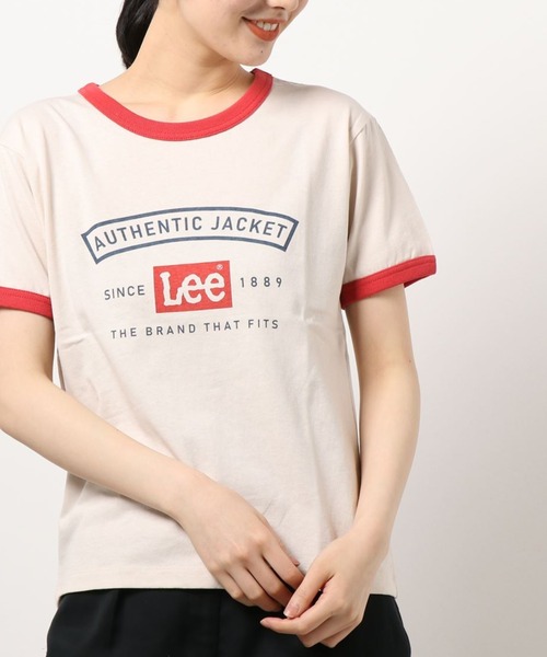 Lee（リー）の「【Lee】リンガーＴシャツ（Tシャツ/カットソー・レディース・ベージュ/レッド/ネイビー・M/L）」の3枚目の写真