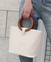 CORNERS | ウッドハンドルカゴショルダーバッグ(かごバッグ)