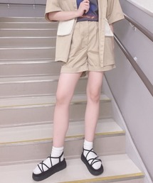 WEGO | WEGO/【2点セット】ベルト付きロールアップショーツ(チノパンツ)