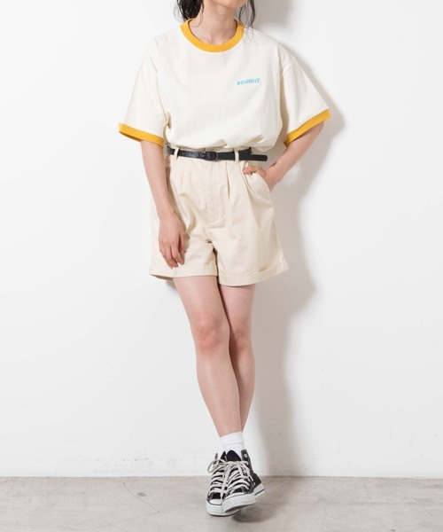 WEGO（ウィゴー）の「WEGO/【2点セット】ベルト付きロールアップショーツ（チノパンツ・レディース・ホワイト/ブラック/グリーン/ベージュ・SMALL/MEDIUM）」の9枚目の写真