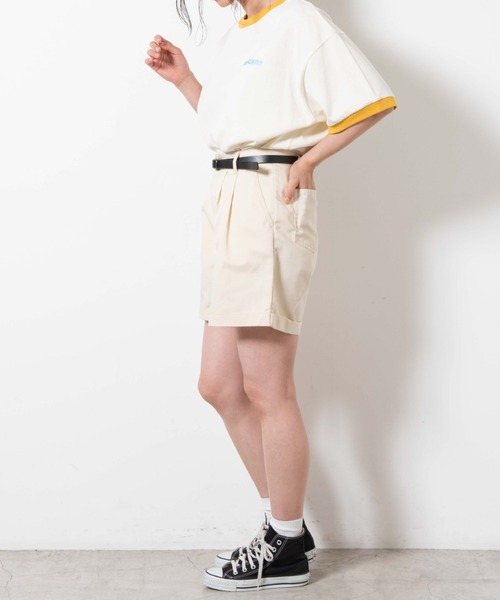 WEGO（ウィゴー）の「WEGO/【2点セット】ベルト付きロールアップショーツ（チノパンツ・レディース・ホワイト/ブラック/グリーン/ベージュ・SMALL/MEDIUM）」の10枚目の写真