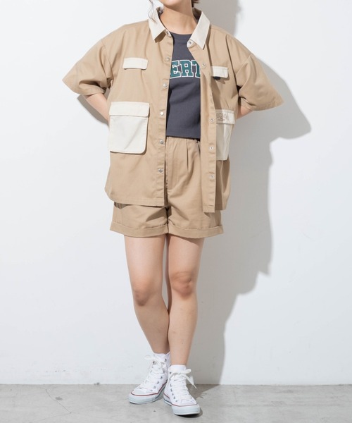 WEGO（ウィゴー）の「WEGO/【2点セット】ベルト付きロールアップショーツ（チノパンツ・レディース・ホワイト/ブラック/グリーン/ベージュ・SMALL/MEDIUM）」の22枚目の写真