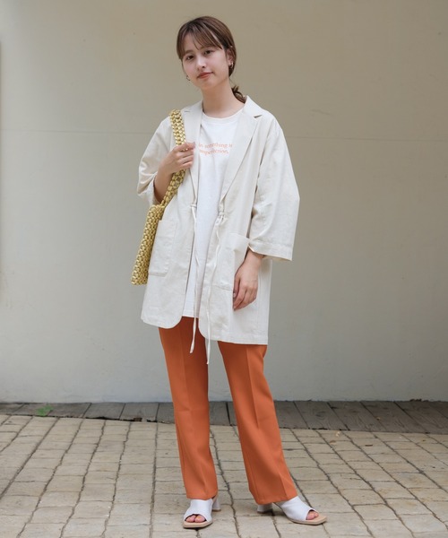 Kastane（カスタネ）の「カラー刺繍小ロゴT（Tシャツ/カットソー・レディース・アイボリー/ライム/サックスブルー/ミント/オフホワイト・XL/M）」の19枚目の写真