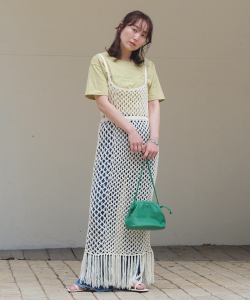 Kastane（カスタネ）の「カラー刺繍小ロゴT（Tシャツ/カットソー・レディース・アイボリー/ライム/サックスブルー/ミント/オフホワイト・XL/M）」の17枚目の写真