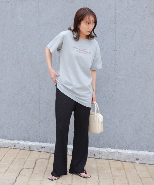 Kastane（カスタネ）の「カラー刺繍小ロゴT（Tシャツ/カットソー・レディース・アイボリー/ライム/サックスブルー/ミント/オフホワイト・XL/M）」の12枚目の写真