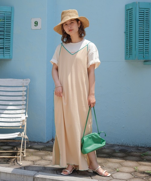 Kastane（カスタネ）の「カラー刺繍小ロゴT（Tシャツ/カットソー・レディース・アイボリー/ライム/サックスブルー/ミント/オフホワイト・XL/M）」の22枚目の写真