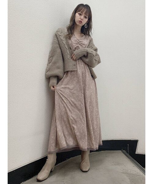 dazzlin（ダズリン）の「アソートギャザーワンピース（ワンピース・レディース・ブラック/ベージュ/ピンク・FREE）」の9枚目の写真