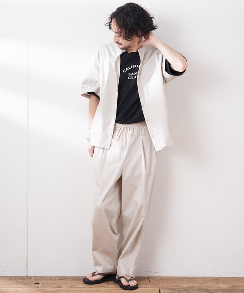 CIAOPANIC TYPY（チャオパニックティピー）の「【ZOZOTOWN限定】【セットアップ】タイプライターバンドカラーシャツ+タックパンツ（セットアップ・メンズ・ブラック/ブラウン/ベージュ系その他・M/L）」の12枚目の写真