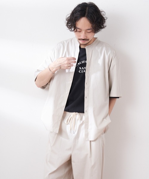 CIAOPANIC TYPY（チャオパニックティピー）の「【ZOZOTOWN限定】【セットアップ】タイプライターバンドカラーシャツ+タックパンツ（セットアップ・メンズ・ブラック/ブラウン/ベージュ系その他・M/L）」の16枚目の写真