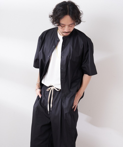 CIAOPANIC TYPY（チャオパニックティピー）の「【ZOZOTOWN限定】【セットアップ】タイプライターバンドカラーシャツ+タックパンツ（セットアップ・メンズ・ブラック/ブラウン/ベージュ系その他・M/L）」の8枚目の写真