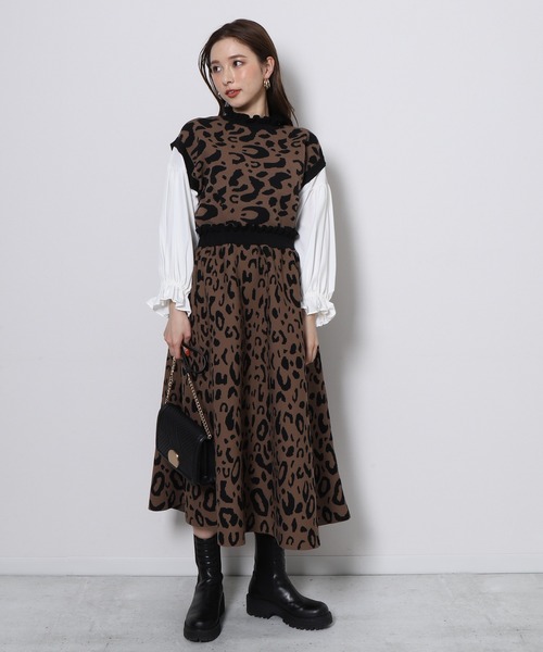 Re.Verofonna（ヴェロフォンナ）の「ジャガードニットスカート（スカート・レディース・ブラック/レオパード/その他/ブラック系その他・MEDIUM）」の9枚目の写真