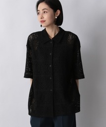 LOWRYS FARM | コットンスクエアレースシャツＳＳ　957494(シャツ/ブラウス)