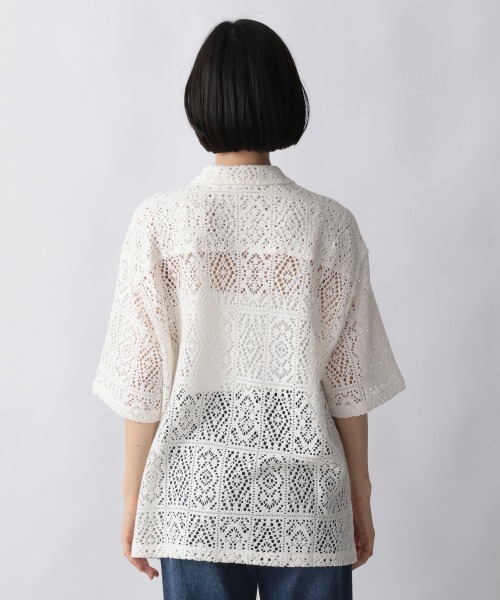 LOWRYS FARM(ローリーズファーム)の「コットンスクエアレースシャツSS 957494(シャツ/ブラウス・レディース・オフホワイト/ブラック・FREE)」の6枚目の写真