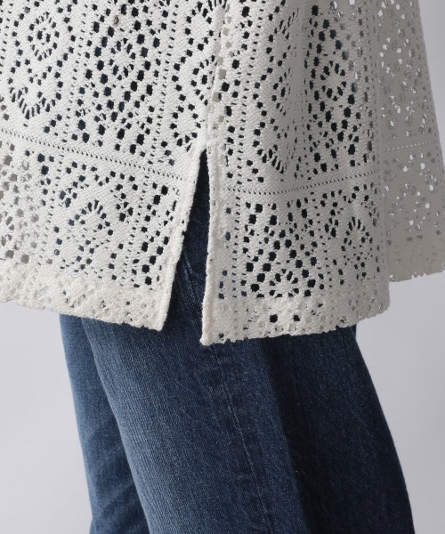 LOWRYS FARM(ローリーズファーム)の「コットンスクエアレースシャツSS 957494(シャツ/ブラウス・レディース・オフホワイト/ブラック・FREE)」の8枚目の写真