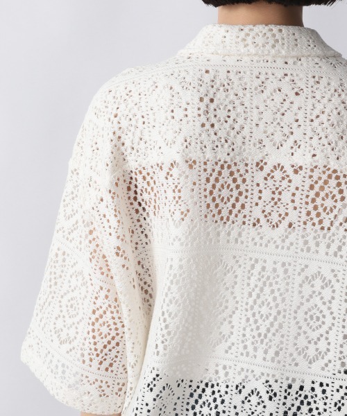 LOWRYS FARM(ローリーズファーム)の「コットンスクエアレースシャツSS 957494(シャツ/ブラウス・レディース・オフホワイト/ブラック・FREE)」の11枚目の写真