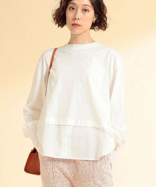 Ray BEAMS(レイビームス)の「Ray BEAMS / バック ギャザー キリカエ Tシャツ(Tシャツ/カットソー・レディース・ブラック/ホワイト/ベージュ・ONE SIZE)」の18枚目の写真