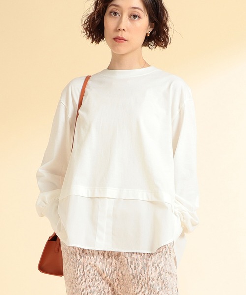 Ray BEAMS(レイビームス)の「Ray BEAMS / バック ギャザー キリカエ Tシャツ(Tシャツ/カットソー・レディース・ブラック/ホワイト/ベージュ・ONE SIZE)」の12枚目の写真