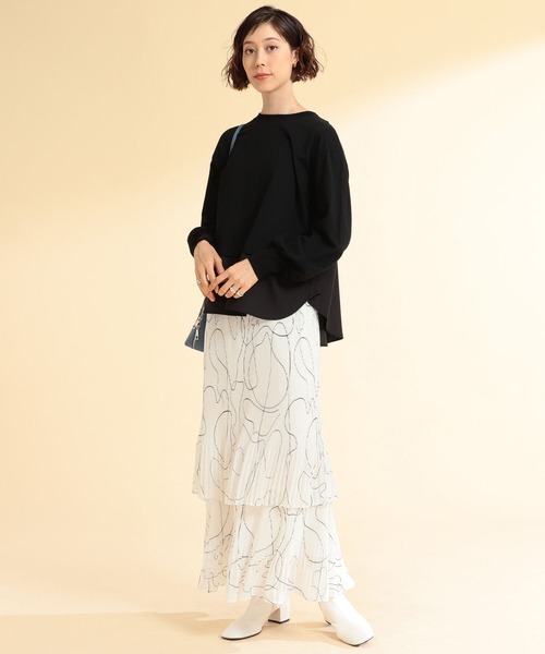 Ray BEAMS(レイビームス)の「Ray BEAMS / バック ギャザー キリカエ Tシャツ(Tシャツ/カットソー・レディース・ブラック/ホワイト/ベージュ・ONE SIZE)」の8枚目の写真